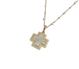 Mother of Pearl Cross Necklace