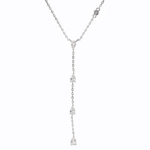 Alessia Lariat Silver Necklace