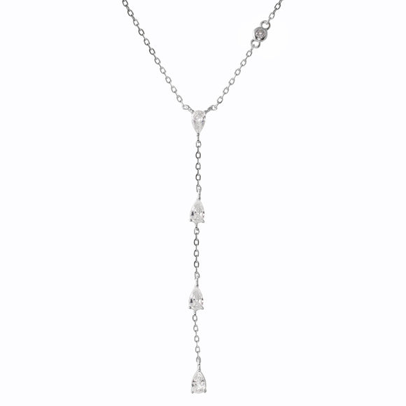 Alessia Lariat Silver Necklace