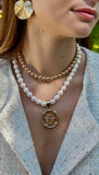 Pearl Cross Pendant Necklace