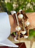 Espresso Pearl Bracelet Set