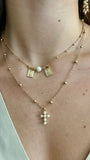 Gold and Pearl Scapular Necklace