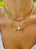 Green Beaded Scapular Necklace