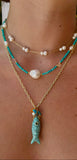 Turquoise Gem Fish Necklace
