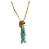 Turquoise Gem Fish Necklace