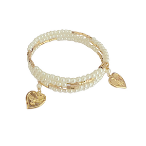 Faith Pearl Charm Bracelet