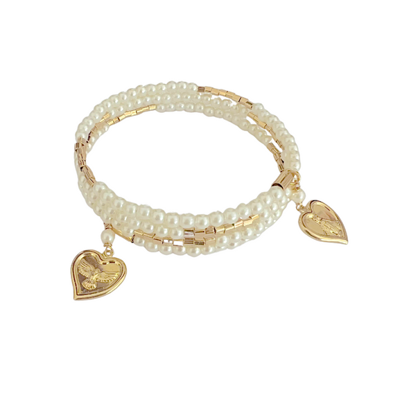 Faith Pearl Charm Bracelet