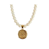 Pearl Cross Pendant Necklace