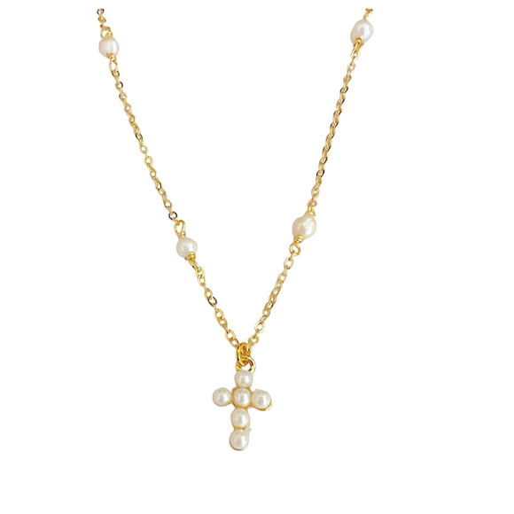 Pearl Cross Necklace