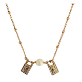 Gold and Pearl Scapular Necklace