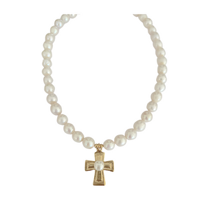 Cross Pearl Necklace