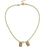 Green Beaded Scapular Necklace