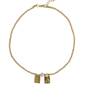 Neutral Beaded Scapular Necklace