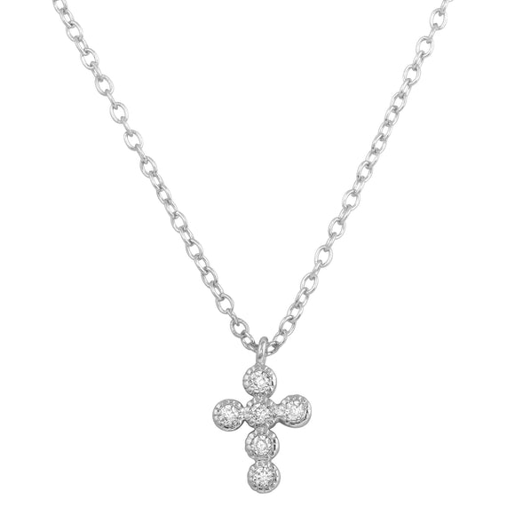 Petite Silver Cross Necklace