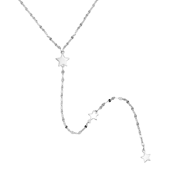 Star Lariat Silver Necklace