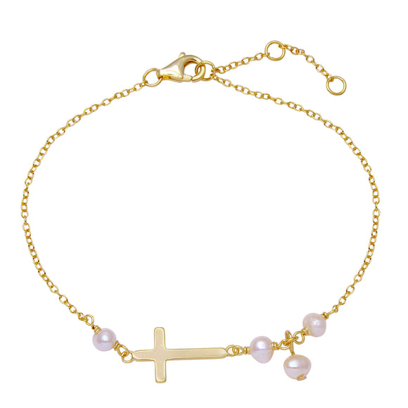 Pearl Cross Link Bracelet
