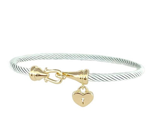 Cable Heart Bracelet