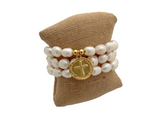 Cross Pearl Bracelet Set
