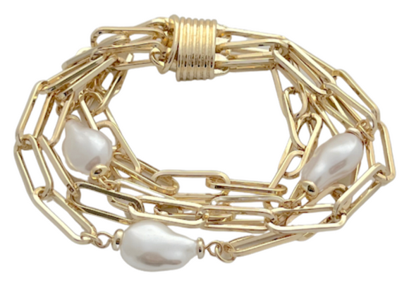 Multi Link Pearl Bracelet
