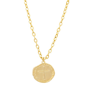 Cross Medallion Coin Necklace